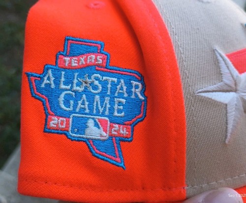 Texas Rangers Baseball Hat  New Era Men Sz M/L NWOT Neon Orange Embroidered - Picture 6 of 17
