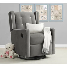 Baby Relax Mikayla 4-in-1 Nursery Swivel Glider Rocker Recliner