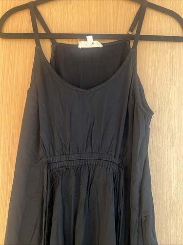 Johnny Was Calme Satin Women's Size XSmall Black Viscose Midi Dress Waist Tie - Picture 5 of 12
