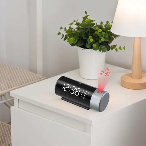 Projection Alarm Clock with Bright LED Display and Temp Monitoring Function - Picture 6 of 12