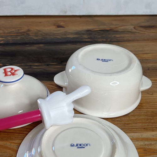 Chicken Soup Lidded Bowl With Plate VTG 3 Piece Rubicon Designs Ceramic - Picture 5 of 7