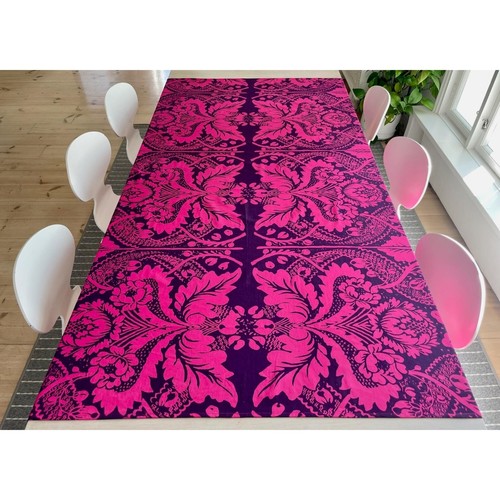 Vintage Marimekko Stoff Tischdecke, Rosa Barock Blumenmuster, Finnisches Design - Bild 4 von 9