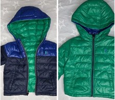 Polo Ralph Lauren Jacket Kids 2T 3T Reversible Puffer Green Navy Hooded