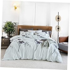 Grey Flower Duvet Cover 100 Egyptian Cotton 3 Pcs King Grey Painting Floral