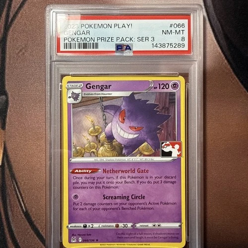 PSA 8 - Gengar 066/196 Prize Pack Series: 3 Pokémon Play! Graded Card