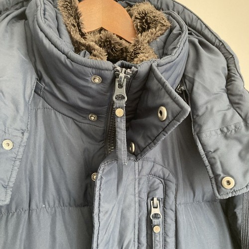Mens Down Jacket Marc New York Small Blue Padded Puffer Winter Coat Parka - Picture 5 of 10