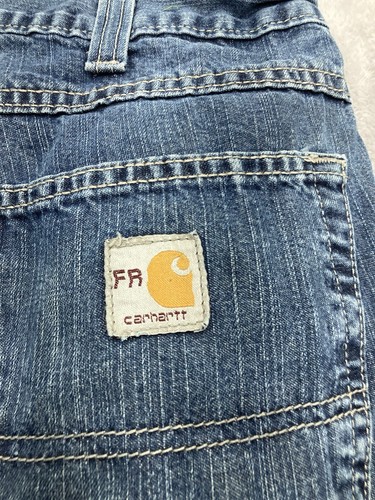 Jeans Carhartt FR uomo 38x30 blu denim ignifugo abbigliamento da lavoro B13 falegname - Foto 4 di 12