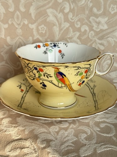 Atlas China Stoke on Trent Grimwade Yellow / Birds Of Paradise Cup And Saucer - Bild 3 von 21