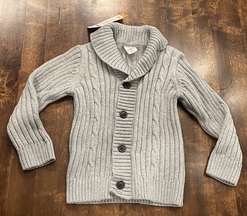 Gymboree Jungen 2T Zopfmuster 100 % Baumwolle Knopfleiste Pullover grau - Neu mit Etikett - Bild 2 von 14