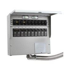 510C Pro/Tran2 50-Amp 10-Circuit 2 Manual Transfer Switch with Watt Meters