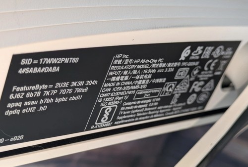 HP 20-C020 19.5"HD All-In-One PC - Needs Service / No Startup Password - Picture 8 of 12