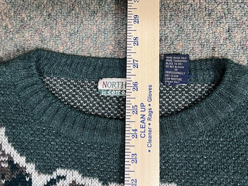 Vintage 90s North Winds Sweater Men’s Size XL Multicolor Wool Blend Deer Buck - Picture 10 of 15