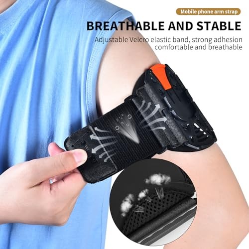 Wristband Phone Holder for Running, 360°Rotation & Detachable Sports Armband L - 第 7/8 張圖片