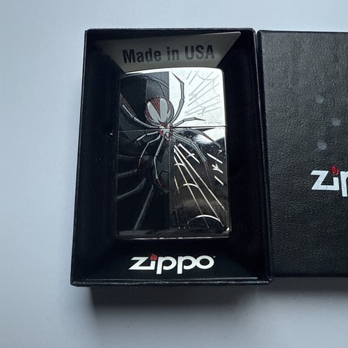 Spider On A Web Design Zippo Windproof Lighter - Genuine BNIB - Picture 2 of 5