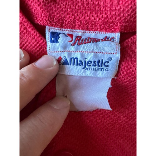 Y2K MLB St. Louis Cardinals Majestic Youth L Adult XS Red Button Up Jersey - Picture 2 of 7