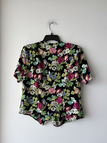 Vintage Christie & Jill Bluse Knopfleiste Blumen Bunt Damen Medium Boho - Bild 2 von 9
