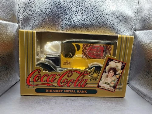 COCA COLA VINTAGE CHEVY DELIVERY TRUCK DIE CAST METAL BANK-  NIB 1993