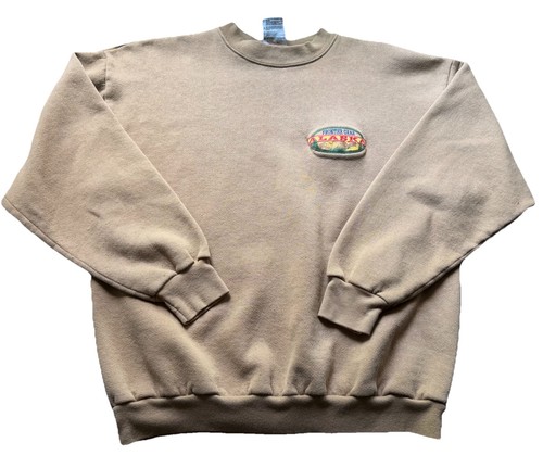 VTG Alaska Sweatshirt Large Frontier Gear Embroidered Crew Neck Light Brown USA - Picture 1 of 7