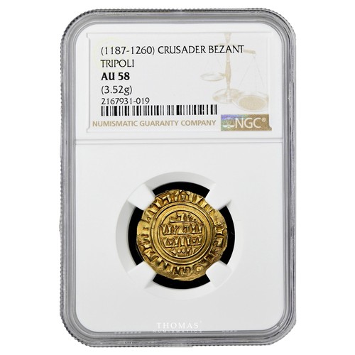 Condado de Trípoli - Cruzado - Dinar de Oro Bezant - Trípoli - NGC AU 58 - Imagen 3 de 3