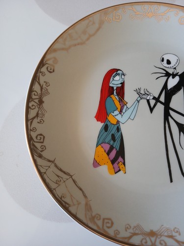 Set of 4 Jack Skellington & Sally Colorful 8" Salad / Dessert Plates - Picture 3 of 9