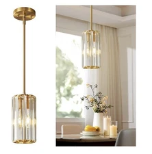 Gold Pendant Lighting Modern Pendant Light Mini Crystal Chandeliers (One Light)