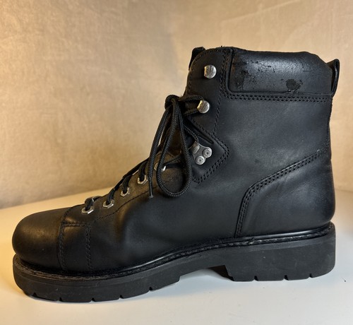 Harley Davidson Herren Schwarz Leder Motorradstiefel D93199 Größe 13 Medium - Bild 3 von 10