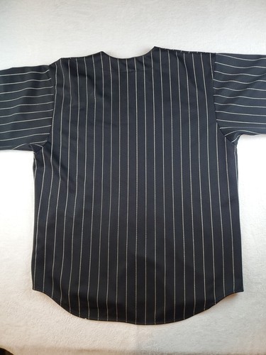 Camiseta deportiva vintage a rayas de los Atlanta Braves negra XL abotonada en blanco - Imagen 15 de 21