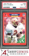 1989 PRO SET #486 DEION SANDERS RC FALCONS HOF PSA 8