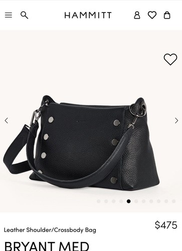 Hammit Leder Umhängetasche/ Handtasche Gunmetal/schwarz - Bild 6 von 18