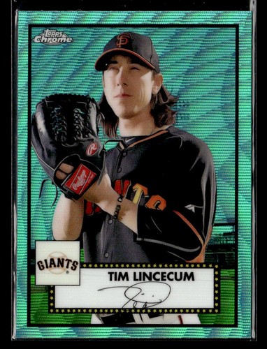 2021 Topps Chrome Platinum #536 Tim Lincecum Aqua Wave Refractor card