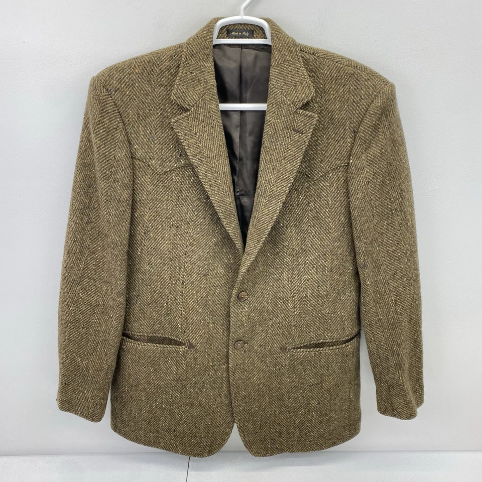 RRL Ralph Lauren Jacket Mens size 44R Western Tweed suit Sport Coat Blazer Fleck - Image 2 of 4