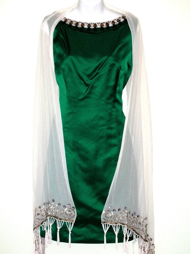 *$2860**14* Gustavo Cadile Embellished Silk Cocktail Dress Top Tunic made in USA - Picture 4 of 12