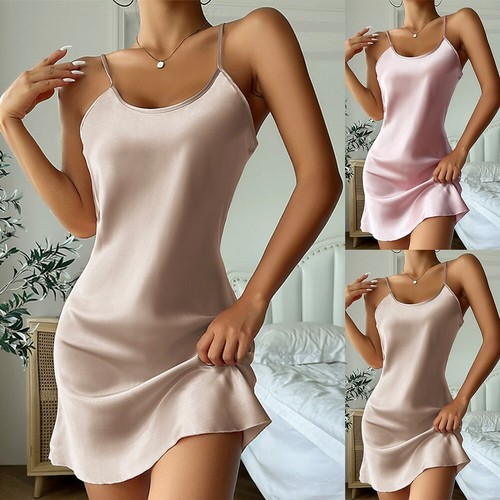 Seidenfleck ärmellos Nachthemd Nachtwäsche sexy Nachthemd Pyjama Damen