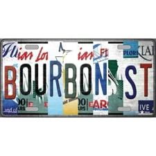 License Plate Metal Sign Plaque Art Car Truck Wall Home Decor Bourbon St License