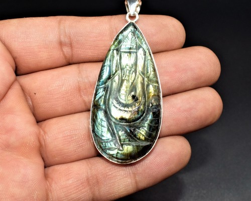 Colgante Natural Hecho a Mano Latón Tallado Símbolo de Ganesha, OM y Ángel Variaciones - Imagen 18 de 57