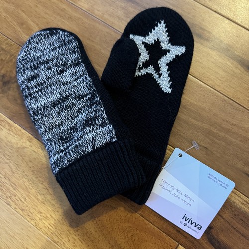 Ivivva by Lululemon Naturally Nice Mitten Girl’s Size XS/S BLK/WHT NWT - Picture 2 of 3