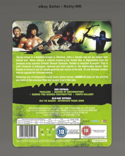 RAMBO - UK EXCLUSIVE BLU RAY + DVD STEELBOOK COLLECTION - NEW & SEALED - Picture 15 of 19