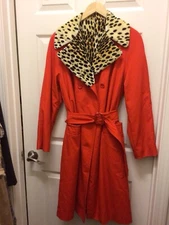 Exquisite Betty Rose Vintage Coat/Red Animal Print