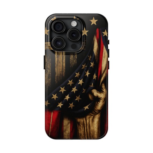 Wooden Cross Power American Flag iPhone Case, Patriotic Phone Cover, Tough USA - 第 19/127 張圖片