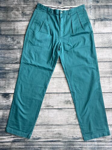 Polo Vintage Ralph Lauren Pantaloni Chino Uomo 36x34 Verde Vintage - Foto 1 di 16