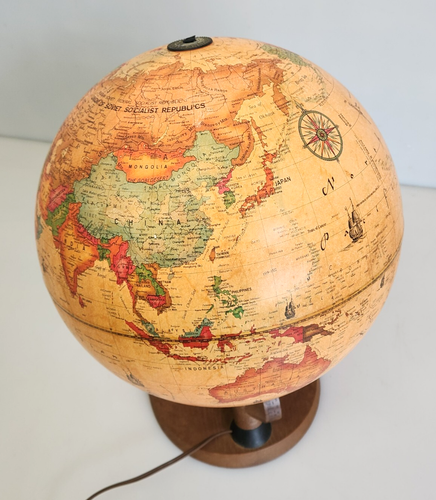 Vintage 1980 Scan-Globe A/S Denmark 12” Lighted Spot Globe Discoverer Works! - Picture 11 of 15