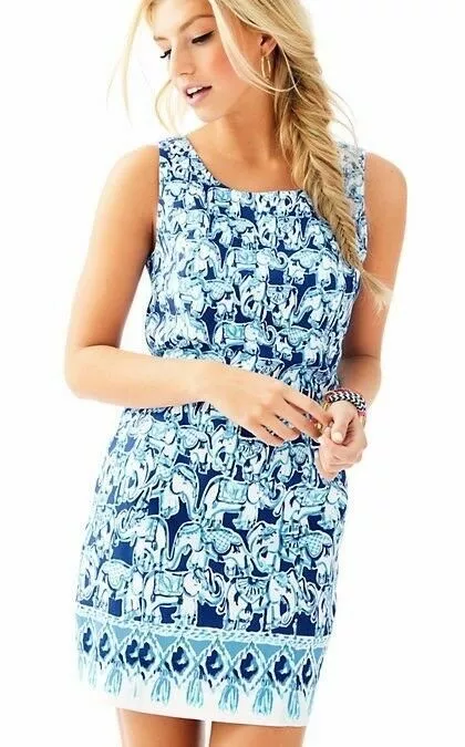 Defect Sale Lilly Pulitzer Get Trunky SHIFT DRESS Size 4