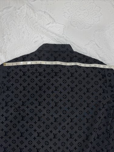 LOUIS VUITTON LV Monogram Louis Vuitton Casual Black Button Dress Shirt size L - Picture 13 of 24