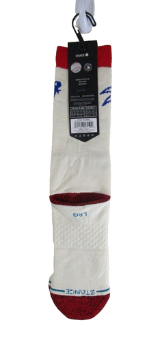 NWT Stance Philadelphia Phillies Hey Batter Mens Crew Socks L (9-13) Ivory - Picture 3 of 3
