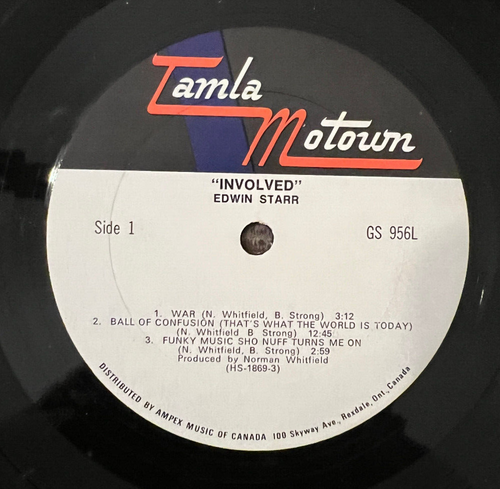 Edwin Starr Involved Vinyl LP Canada Tamla/Motown GS 956 - Imagen 3 de 4