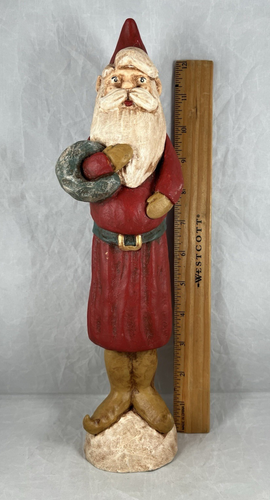 Vintage 1992 Jim Shore Santa Claus Gnome Wreath Christmas Figurine 12"Tall - Picture 9 of 13