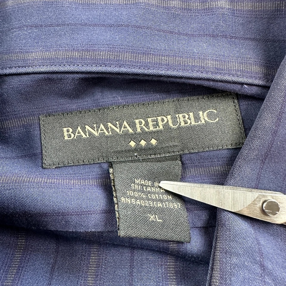 Banana Republic 正装衬衫男式特大号条纹长袖纽扣 — 第 4/4 张图片