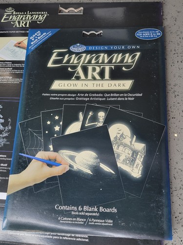 BLANK ENGRAVING ART SCRAPER FOIL GLOW IN THE DARK PICTURE BOARDS 3 SIZES LOT - Picture 7 of 8