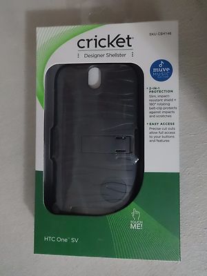 Cricket Wireless HTC One SV Black Designer Shellster SKU CSH146 Bran New In Box 