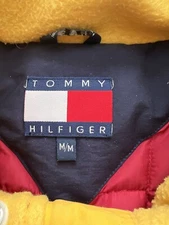 Vintage Tommy Hilfiger Men’s Navy Blue Down Puffer Coat Flag Patch Med 90s Y2K
